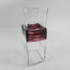 Vintage Hand Blown Glass by William Salas Tumbler Purple Swirl Design 6.5"